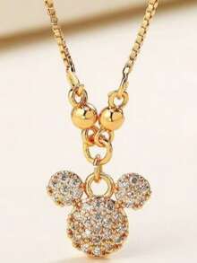 Mặt dây chuyền hình chuột Mickey của Disney, đính đá lấp lánh, thiết kế dễ thương và thời trang, chế tác tinh xảo, quà tặng sinh nhật. - Nhiều màu - Xem 5