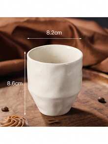 1PC Minimalist Ceramic Mug For Afternoon Tea Lovers, Japanese Coffee Mug, Office Water Mug, Breakfast Milk Mug, Home Drinking Set - White - View 11