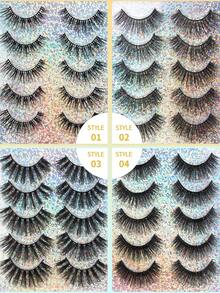 MAANGE 20 Pairs Of DD Curly False Eyelashes, 6D Imitation Mink Fur Natural Makeup False Eyelashes, Imitation Mink Fur False Eyelashes, Abundant 21mm Dramatic Curled Cat Eye Eyelashes Handmade, Professional False Eyelashes, Strip-Shaped False Eyelashes ﻿ - Multicolor - View 4