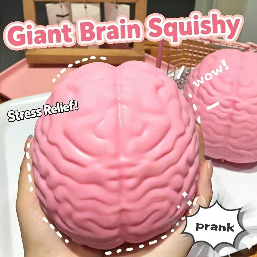 Large Brain-Shaped Stress Relief Sensory Toy, Adult Anxiety Relief & Neurological Disorder Relief Toy, Party Favor Bag Filler, Classroom Prize & Prank Gift