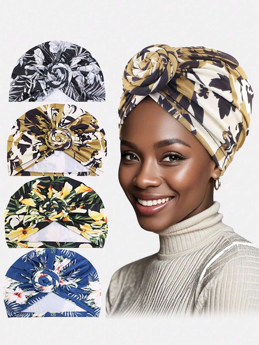 1pc Women's Snail Coil Headscarf Hat, Suitable For Daily Use - Multicolor 3 - View 1