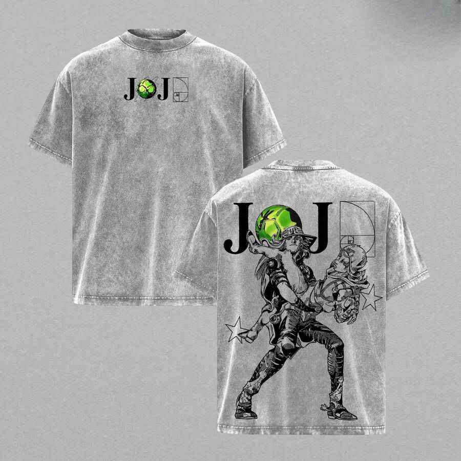 Local Warehouse Items Women's ClothesNew Washed T-Shirts For Men And Women 2026, T-Shirts, New Washed T-Shirts For Men And Women 2026, X Gyro Zeppeli – 's  Steel Ball Run Part 7, T-Shirt With Double Graphic Print Of Anime Manga Spin Technique Western Race, Thick Cotton Men's Clothing Unisex Oversize Streetwear Vintage Motif Women Clothes Fathers Day Gift, Father Daughter Gifts, Y2k Clothes, Washed T Shirt, Vintage T Shirts, Fourth Of July Shirt, 4th Of July Shirt, Usa Shirt - Xám - Xem 1
