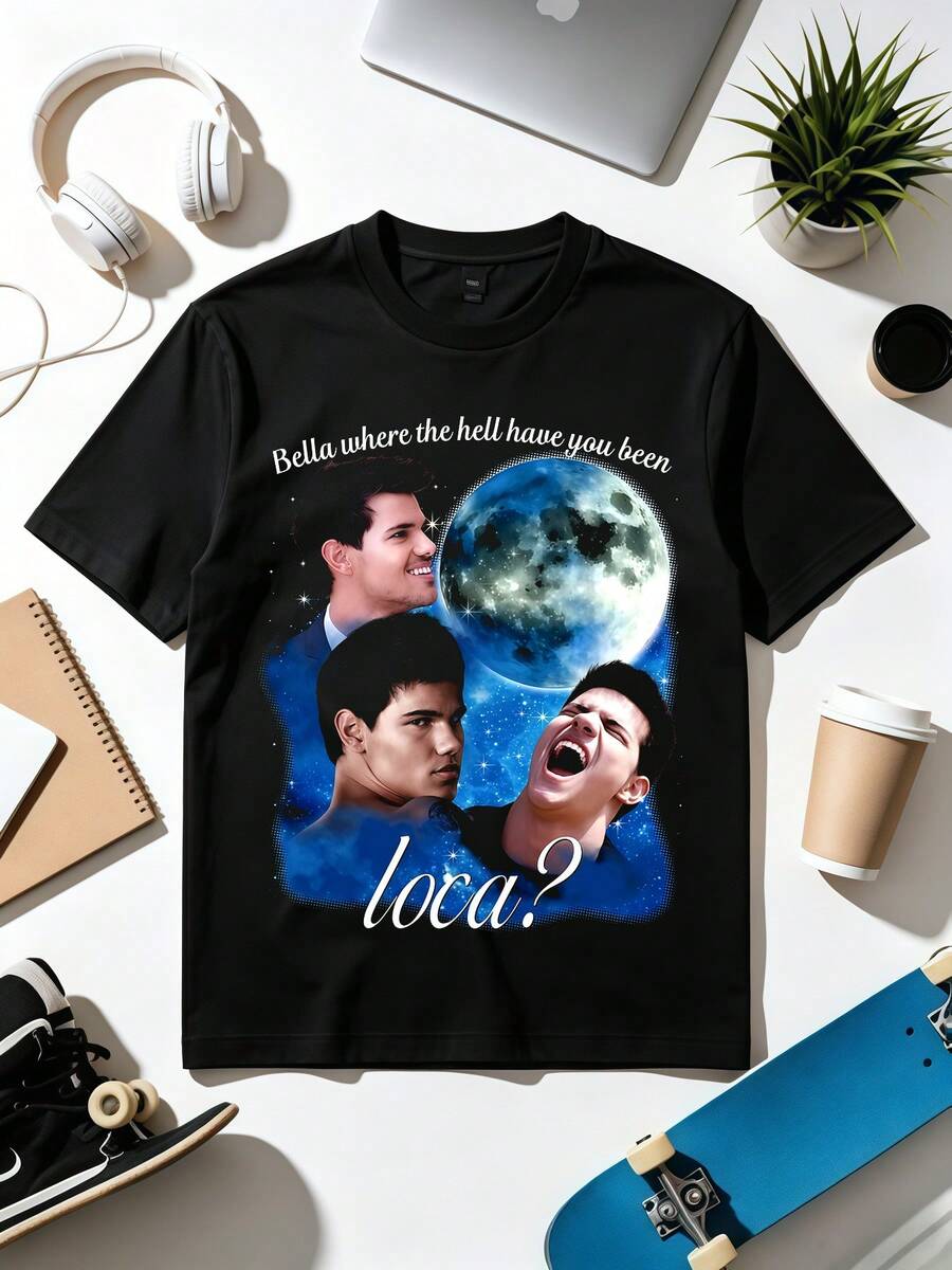 Bella, Where Were You? Loca Jacob Meme. Soft, Loose, Everyday Casual T-Shirt. - Black - View 1