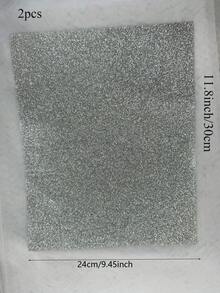 2/4/10张装 11.8英寸 x 9.45英寸 银色闪光热转印乙烯基贴纸，适用于复活节服装装饰；14张装 银色闪光热转印乙烯基贴纸，适用于T恤、帽子、服装，兼容Cameo热压机 - Transfer Film - 查看 13