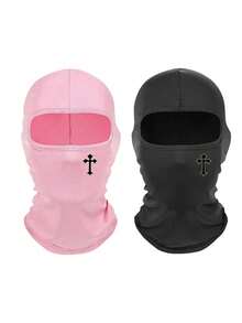 1/2/3pcs Cross Print Balaclava Hat Face Mask Full Cover Sun Protection Cap, Suitable For Daily Use, Cycling, Hiking, Climbing, Travel In Spring, Summer And Autumn - Multicolor - View 17