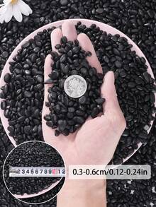 黑色拋光裝飾鵝卵石，適用於花園與居家裝飾石 - 0.12-0.79 英吋拋光石，適用於室內植物、花瓶、戶外花盆、水族箱、魚缸及節日裝飾 - 彩色 - 查看 27