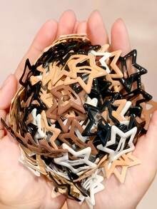 100/50/30/10pcs Cute Y2K Five-Pointed Star BB Hair Clips, Brown Tone Hair Clips, Basic Matching Hair Accessories - Suitable For Girls, Daily School, Party, Sports - Multicolor - View 6