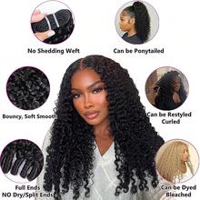 ZHENDEFA Bundles Human Hair 3C4A Spiral End Quick Burmese Curly Water Wave Bundles Human Hair Extensions For Women Natural Black - SNatural - View 6