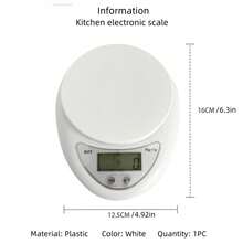 1 pieza Báscula de cocina digital multifuncional de 5kg/1g con pantalla LED - Fácil de limpiar, alimentada por batería AAA (no incluida), báscula de alimentos, báscula de cocina precisa, báscula digital portátil, báscula electrónica de café, báscula de repostería, adecuada para hierbas, alimentos, joyas, metales preciosos, té, productos secos - Multicolor - View 9