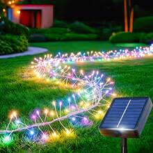 LED 鞭炮串燈,100/200/300 顆 LED 燈珠,太陽能鋰電池供電,IP65 防水,適用於花園、露營、派對、聖誕節、婚禮派對裝飾 - 8Modes - 查看 19
