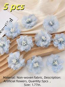 5/15pcs Artificial Orchid Flower Decor Sock Doll DIY Accessories Fabric Stickers, 7 Colors DIY Stickers, Suitable For Sewing, Handicrafts, Arts, Patchwork, Clothing, Hats And Bags Decoration - Multicolor - View 22