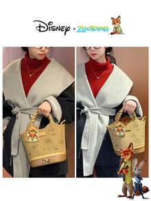 Disney 迪士尼動物方舟系列精緻復古PU女款迷你棕色單肩包 - 棕色 - 查看 12