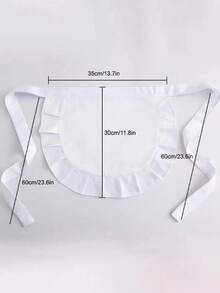 1pc Children's White Apron, Durable, Minimalist Waist Design [Floral Lace Style Randomly Shipped] - Multicolor - View 4