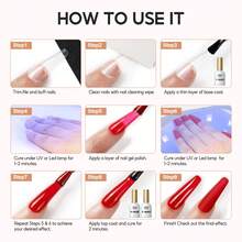 PEACECOLOR 10ml Nail Prep And Gel Set Choose 5-In-1 Or 3-In-1 Dehydrator Primer Base Glossy Matte Top Coat Soak Off UV LED For Summer Vacation Gift - 查看 9