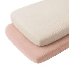 2pcs Baby Crib Sheets,Soft & Comfortable, Suitable For Baby Crib, Moses Basket, Oval/Rectangular Pad/Mattress, Ideal Gift For Expectant Mothers - Multicolor - View 12