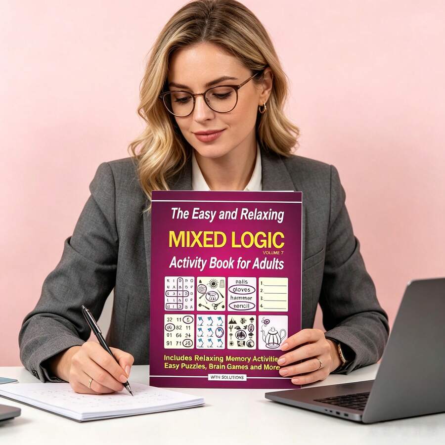1 pieza Colección de juegos de rompecabezas, que incluye acertijos, sudoku, laberintos y talla grande, con páginas interiores desmontables, excelente opción para el ocio y el entretenimiento, adecuado como regalo (bolígrafo no incluido) - A - Ver 1