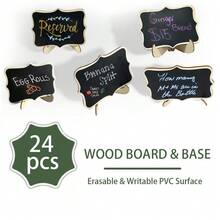 12pcs Mini Chalkboard Signs With Stand,Food Labels For Party Buffet, Food Tag/Name Card For Wedding Table, Name Tag Drink Labels Taco/Candy Bar/Bake  Food Sign, Catering Supplies Buffet Display - Black - View 8