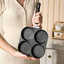 4-Cup Capacity Egg Pan; Non-Stick Easy-To-Clean Breakfast Pan, Suitable For Pancakes, Burgers And Sandwiches; Suitable For Gas And Induction Stoves; Suitable For Home Kitchen, Restaurant, Dormitory And Other Places, Durable Non-Stick Frying Pan - View 8