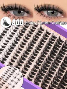 GROINNEYA 250 Pcs Bulu Mata Palsu Berduri Gaya Peri 80D Lembut DIY Bulu Mata Tampilan Alami Bulu Mata Individual Ekstensi Bulu Mata Kartun Ekstensi Bulu Mata Atas & Bawah Panjang 6-18mm Bulu Mata Palsu Individual Cocok Untuk Pemula, Bagus Untuk Riasan Sehari-hari, Pesta - D - View 6