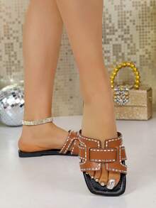 Women's Flat Sandals, Fashionable High-End Elegant Beautiful Durable Wear-Resistant Easy Casual Long-Lasting Best Choice For Women - Brown - View 3