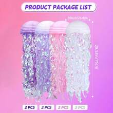 1pc/8pcs Hanging Jellyfish Paper Lanterns, Gradient Color Paper Lanterns, Suitable For Mermaid Theme Party, Underwater Ocean Birthday Decoration, Shower Garland Mermaid Party Decoration, Colorful Blue Hanging Tassels, Suitable For Birthday, Baptism, Wedding, Party Decoration, Wall Decoration, Ornaments - View 8