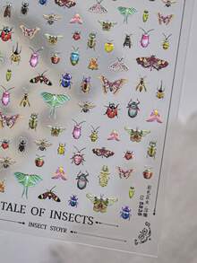 1pc 5D Embossed Colorful Insects Nail Art Stickers Kawaii Relief Insects Self Adhesive Transfer Sliders Nail Art Decor Stickers DIY Decals - Multicolor - View 3