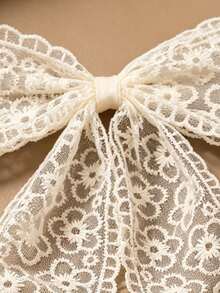 1件復古森系刺繡蕾絲蝴蝶結髮飾頭飾 - 彩色 - 查看 11