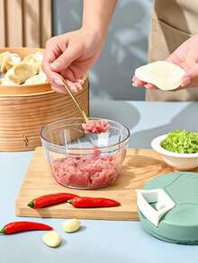 1pc Multi-Function Manual Garlic Chopper & Meat Grinder Kitchen Tool - Multicolor - View 3