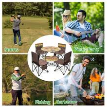 Crystals 5Pc Foldable Camping Table & Chair Set - Brown - View 7