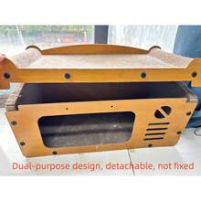 Bubble Fish & Star Moon & Double Cat Head Cat Scratcher, Paper Material Cat Scratching Lounge Designed With Double Layers, The Upper Layer Is Detachable And Unfixed, Double-Level 2-In-1 Cat Bed & Scratcher For Multi-Cat Households Comes With 2 Balls - 均碼 - 查看 8
