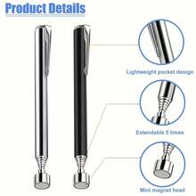2PCS Stainless Steel Telescopic Magnetic Tool - Manual Iron Suction Rod, Multi-Scenario Use, Suitable For Hard-To-Reach Areas, No Battery Required, Ideal For Car And Construction Repair, Metallic Glossy Surface, Durable And Sturdy - Telescopic Magnetic Tool - View 9