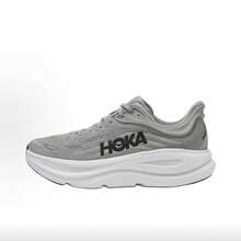 Hoka One One Bondi 9 Road Running Shoes, Breathable Lightweight Cushioned Shock-Absorbing Non-Slip, Suitable For All Seasons, Grey Color, Men & Women - Grey - View 12