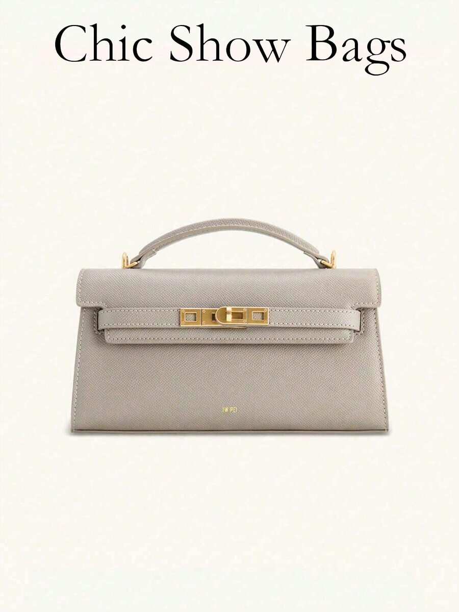 New Crocodile Embossed Handbag, Luxury Inspired Top Handle Bag With Gold-Tone Hardware - Multicolor - View 1
