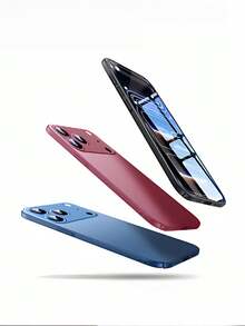 1pc New Ultra Slim Matte Phone Case, Full Lens Coverage Shockproof Anti-Drop Protective Back Cover Compatible With IPhone 17 16 15 14 13 12 11 Pro Max - Black - View 2