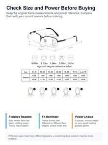 Gafas de lectura fotocromáticas 3 en 1, unisex, lentes multifocales, lentes de PC transparentes, marco de metal de titanio con memoria, estilo de negocios de media montura, adecuadas para computadora, TV, teléfono móvil, lectura y otros escenarios - Negro - Ver 7