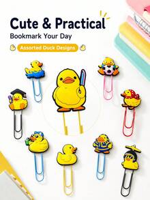 12er/Pack Niedliche Enten-Büroklammern, bunte Gummienten-Dekorations-Büroklammern, niedliche Büroklammern, Cartoon-Trennklammern, Schulanfang, Klassenzimmer-Belohnungen, Büroklammern für Schüler und Büronutzung, niedliche Schreibwaren-Accessoires, Büroartikel-Geschenk - Büroklammer mit kleiner gelber Ente - Übersicht 7