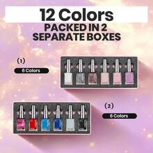 Beetles 12 Colors Colorful Canvas Nail Polish Set, Quick Dry Air Dry Glitter Fingernail Polish, Multi Shades DIY Spring Nail Art Women Gift - 12 Colors Whimsical Wonderland - 查看 7