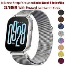 Dây đồng hồ Milanese 22mm 20mm, tương thích với Watch 5 Active; Dây kim loại thép không gỉ vòng đơn, tương thích với Redmi Watch 5 Lite; Dây đeo vòng Milanese nam châm tương thích với Samsung Galaxy Watch 6 5 4 44mm 40mm S3 Active 2, vòng tay, tương thích với GT 2 3 4 46mm 2e Band - Dây đeo đồng hồ 22mm - Xem 2