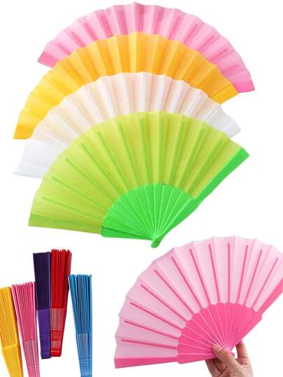 1pc Portable Plastic Hand Fan, Suitable For Chinese/Japanese Wedding Decoration, Foldable, Minimalist Gift, Applicable For Party, Wedding, Celebration, Home Decor, Gift, Performance Prop; Suitable For DIY, Party Theme Or Unique Design