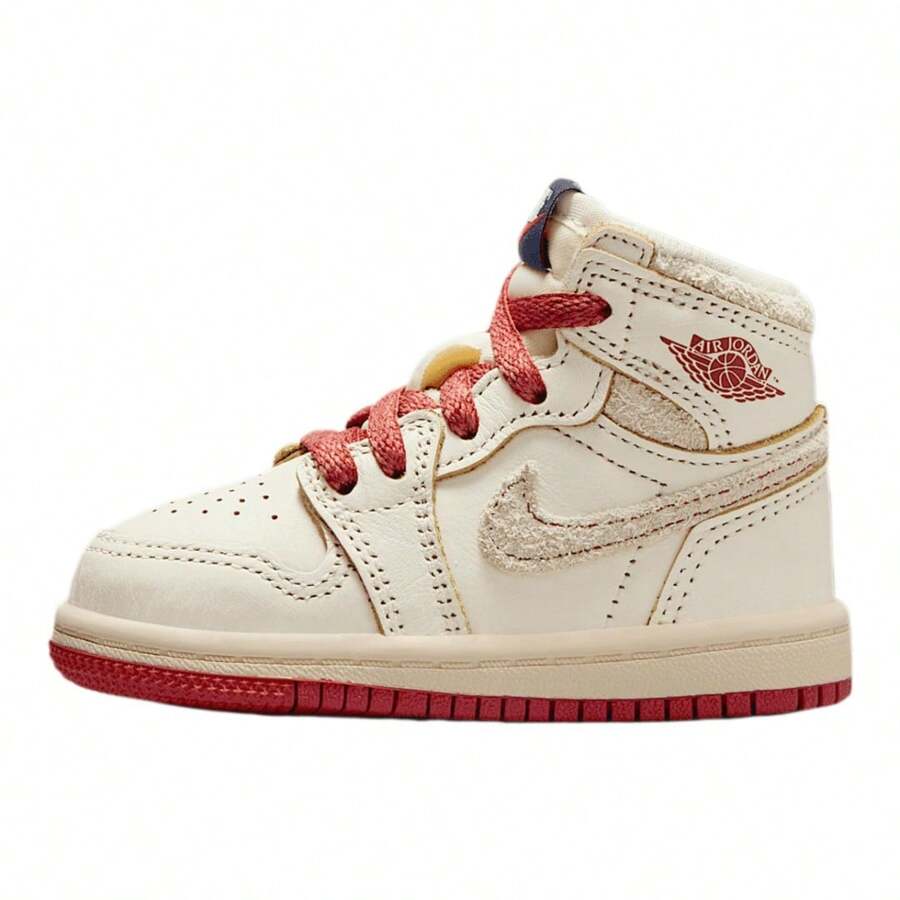 Nike Kids Jordan 1 Retro High OG Sneakers - Sail/Cinnabar/Light Bone - View 1