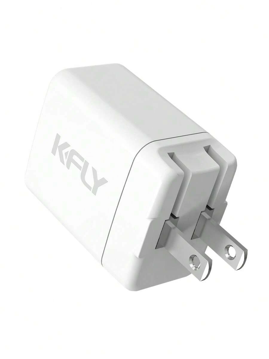 KFLY 可折叠20W双USB-C充电器,PD 20W快充头,适用于 8-17系列的便携式墙充,通用兼容性 - 查看 1