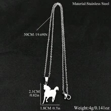 Lucky Horse Year Pony Figure Chain For Women Men Stainless Steel Silver Color Animal Simple Clavicle Necklace Jewelry Gifts - Necklace - View 7