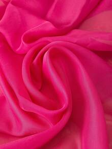 1pc Women's Lightweight Chiffon Solid Color Scarf, Versatile Shawl Wrap, Breathable Casual Travel Accessory, All Season - Hot Pink - View 4