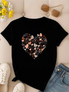100% "Heart Of Love" T-Shirt - Black - View 3