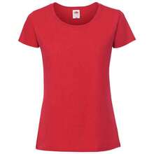 Fruit of the Loom Womens/Ladies Iconic Ringspun Cotton T-Shirt (Red) - 100% Combed Ringspun Cotton - 195gsm - (PC5349) - Red - View 1