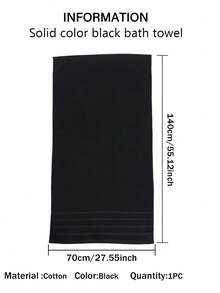 1/3 Khăn tắm cotton sọc màu trơn phong cách tối giản hiện đại | Siêu mềm, thấm hút cao, nhanh khô, khăn xông hơi không nhung, nhẹ. Cung cấp khăn 34x75cm/khăn tắm 70x140cm/khăn mặt 34x34cm, đồ dùng phòng tắm bền bỉ - màu đen - Xem 10