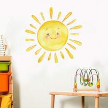 Cartoon Painted Sun Wall Sticker, Self-Adhesive Decor For Children's Bedroom, Entryway, Home Background - A - View 1