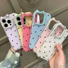 [Summer Bestseller New Arrival] Popular Korean-Style Cute New Sparkling Diamond Camera Ring Candy Color Smartphone Case Compatible With IPhone 17 Pro Max/17 Pro/17/16 Pro Max/16/16 Pro/16 Plus/15/15 Pro Max/15 Pro/15 Plus/14/14 Pro/14 Pro Max/14 Plus/13/13 Pro/13 Pro Max. Simple Design, Perfect For Women. Waterproof, Shockproof, Drop-Proof, And Scratch-Resistant Protective Cover. - White - View 2