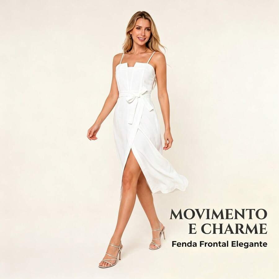 Women's Sleeveless Dress, Bodycon Style, A New Summer , Elegant And Elongating The Silhouette, Perfect For Work And Dates. - 白色 - 查看 1