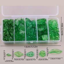 275pcs/Box Green Leaf Beads Transparent Leaf Charms Cute Acrylic Beads For Jewelry Making Plastic Plant Tree Leaves Charms Bulk Pendants For DIY Crafts Bracelets Necklaces Keychains Wind Chimes, Aesthetic - Green - View 2